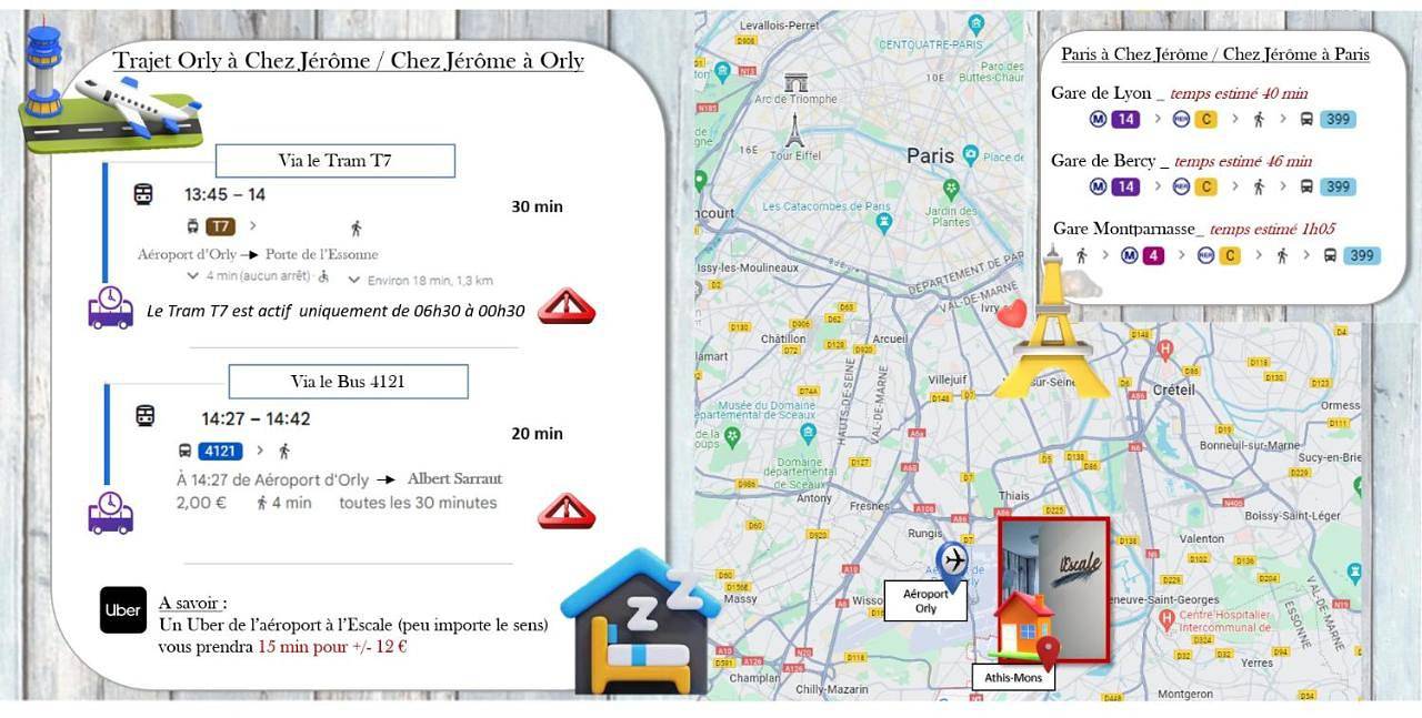 L'Escale-Chambre-Orly-T7-Rer C&D in Athis-Mons, Essonne