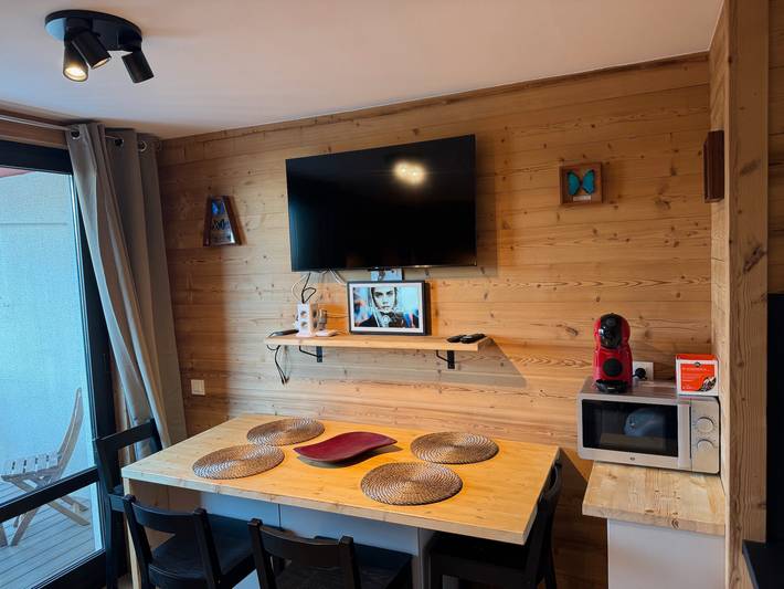 Studio pour 4 personnes, avec balcon à Pra-Loup