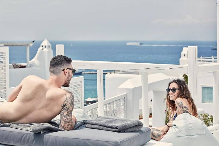 BnB für 4 Personen, mit Whirlpool und Balkon auf Mykonos