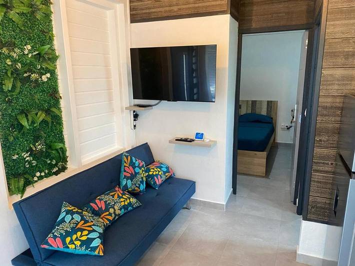 Gîte pour 3 personnes, avec terrasse à Vieux-Fort