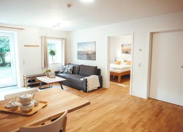 Ferienwohnung für 3 Personen, mit Ausblick und Garten in Hagermarsch