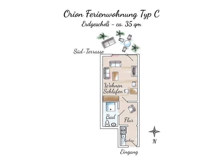 Ferienwohnung für 2 Personen, mit Sauna, mit Haustier auf Spiekeroog - 2