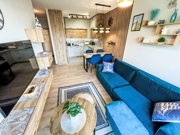 Apartament wakacyjny dla 4 osób, z Balkon i Ogród oraz Sauna w Gąski