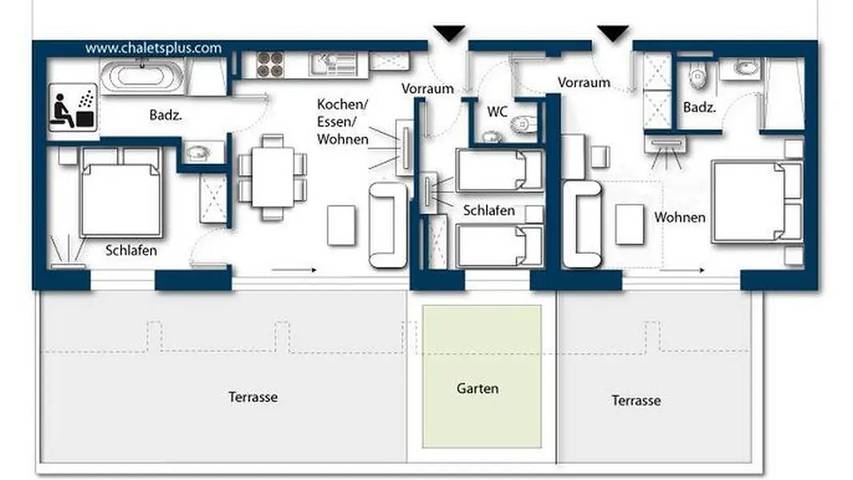 Ferienwohnung für 7 Personen, mit Sauna und Terrasse sowie Garten in Hinterthal - 2