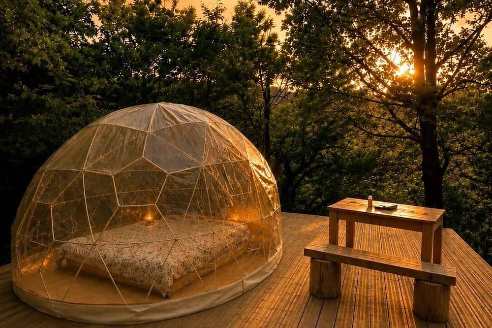 Dome sous les étoiles | Rivière à 2 minutes & Douche ambiance Bali | Animaux in Vialas, Parc national des Cévennes