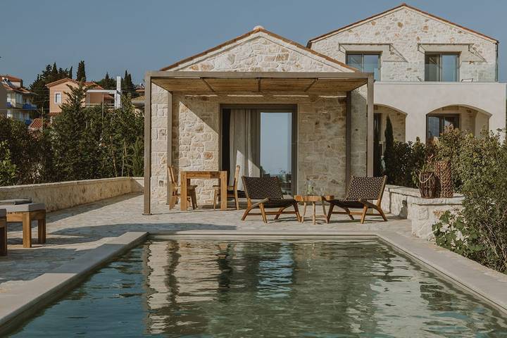 Ferienhaus für 2 Personen, mit Meerblick und Balkon sowie Terrasse und Garten in Preveza Regionalbezirk