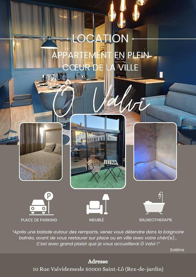 Location de vacances pour 4 personnes, avec Jacuzzi ainsi que Terrasse et Jardin à Saint-Lô