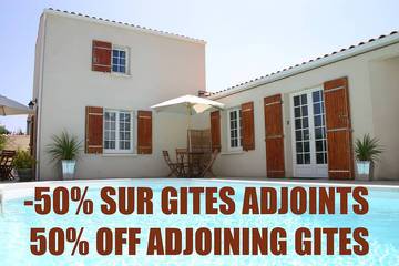 Location de vacances pour 12 personnes, avec jardin ainsi que terrasse et piscine à Lagord