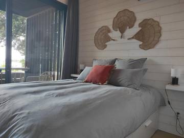 Chambre d’hôte pour 2 personnes, avec vue ainsi que terrasse et vue sur le lac dans Lac de Lacanau