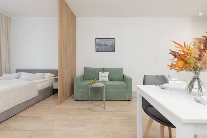 Studio dla 4 osób, z sauna, Dla rodziny w Mokotów