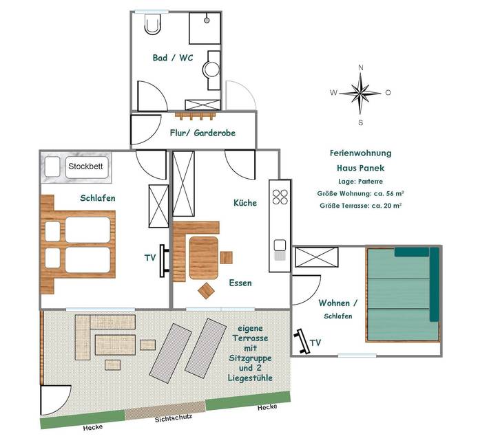 Ferienwohnung für 6 Personen, mit Terrasse und Garten, kinderfreundlich in Nesselwang - 3