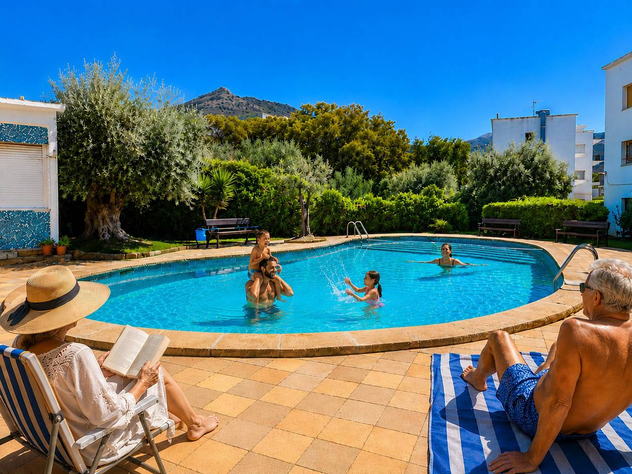 Entire apartment, Bright apartment with pool and parking in Roses in Roses, Upper Empordà