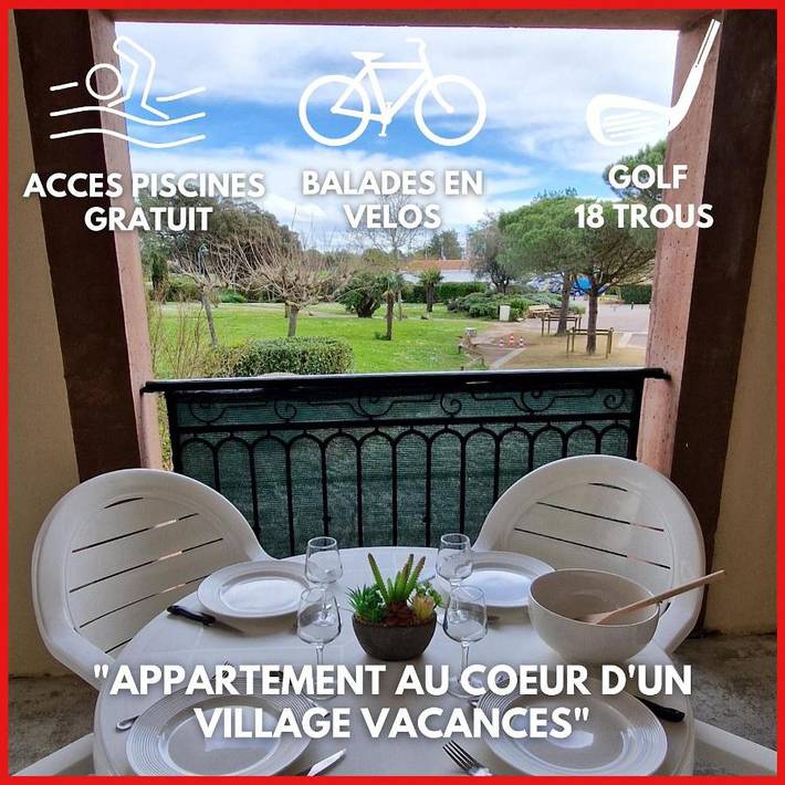Appartement de vacances pour 4 personnes, avec piscine et balcon
