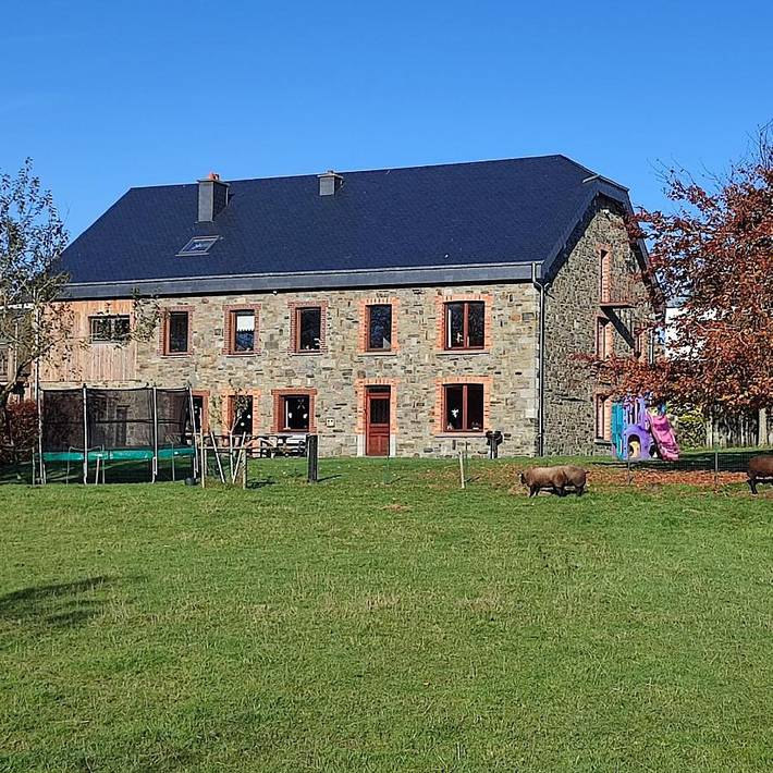 Gîte pour 14 personnes, avec sauna ainsi que vue et jardin dans Mande Saint Etienne