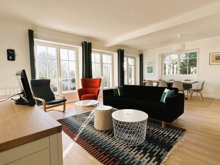 Location de vacances pour 8 personnes, avec Terrasse et Jardin dans Plage Kerleven