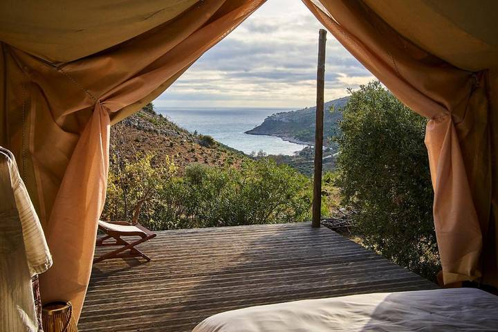 Bungalow für 2 Personen, mit Terrasse und Garten sowie Ausblick auf Thassos