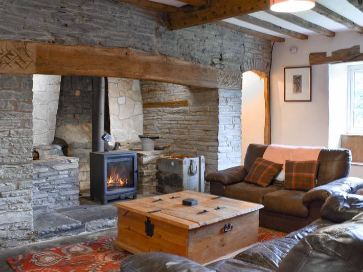Log cabin for 6 people, with garden, with pets in Powys