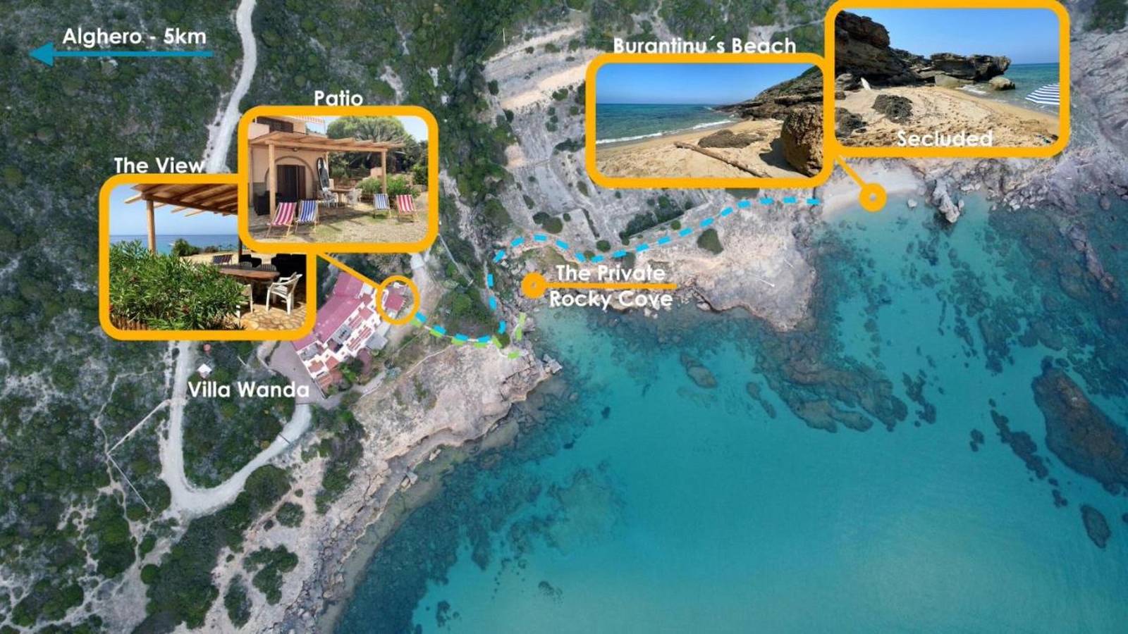 Ganze Wohnung, Ferienwohnung "Villa Wanda" mit Meerblick, privater Terrasse und Wlan in Sassari Provinz