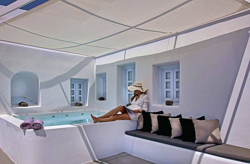 Villa für 6 Personen mit Whirlpool in Megalochori, Santorin