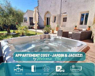 Gîte pour 4 personnes, avec jardin ainsi que terrasse et jacuzzi à Aigues-Vives