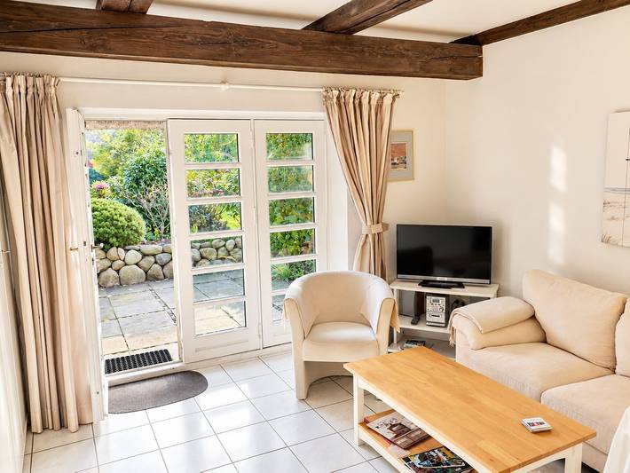 Ganze Wohnung, Ferienunterkunft Dünenrose in Westerland mit Terrasse und Gartenblick in Tinnum, Sylt (Gemeinde)