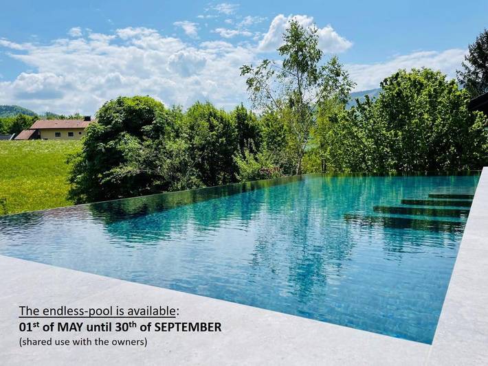 Ferienwohnung für 2 Personen, mit Terrasse und Pool sowie Ausblick in Faistenau