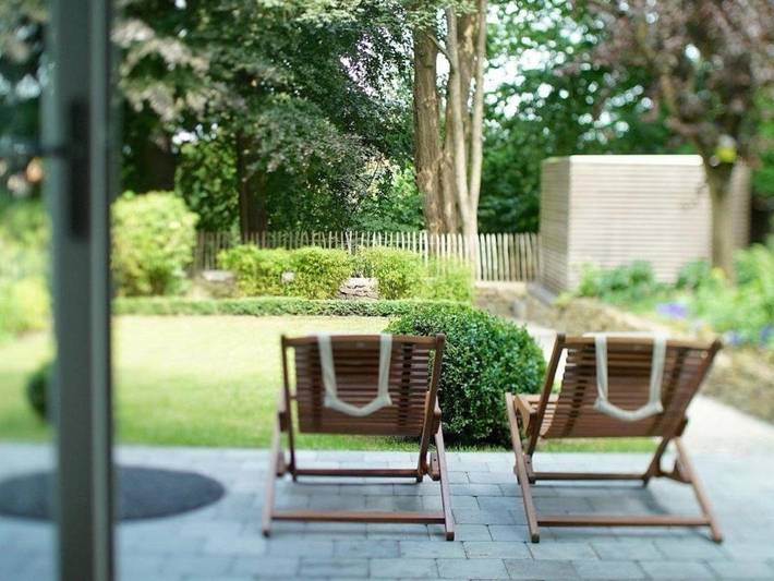 Ferienwohnung für 4 Personen, mit Terrasse und Garten sowie Ausblick