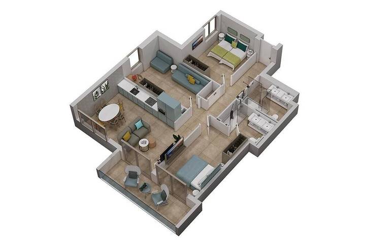 Vakantieappartement voor 6 personen, met zwembad en balkon in La Caleta