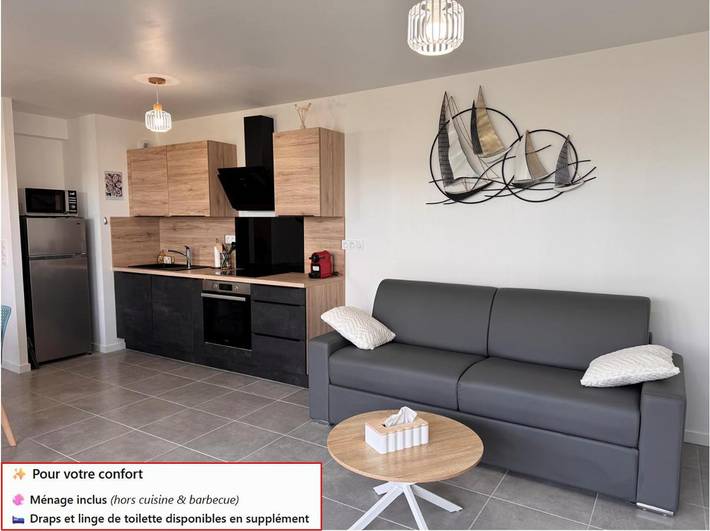 Appartement de vacances pour 6 personnes, avec Terrasse et Jardin