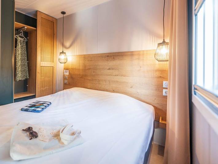 Camping Sunêlia La Presqu'île - Mobilheim 6 personen - Sunêlia Luxe 3 Schlafzimmer - 1Sdb - 33m² in Prunières, Nationalpark Écrins