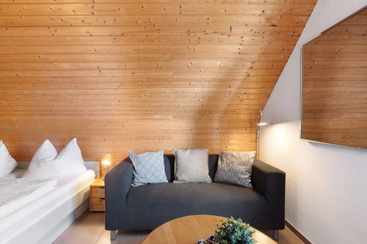 Ganze Wohnung, Ferienwohnung Ausguck Ohne Balkon" mit Seeblick, Gemeinschaftsterrasse und Wi-Fi in Strandbad Iznang, Moos