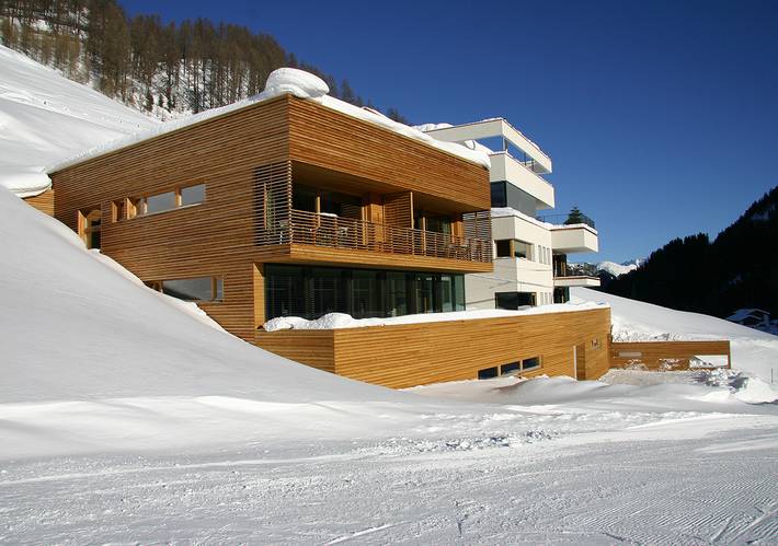 Ferienwohnung für 2 Personen, mit Balkon und Sauna in Samnaun