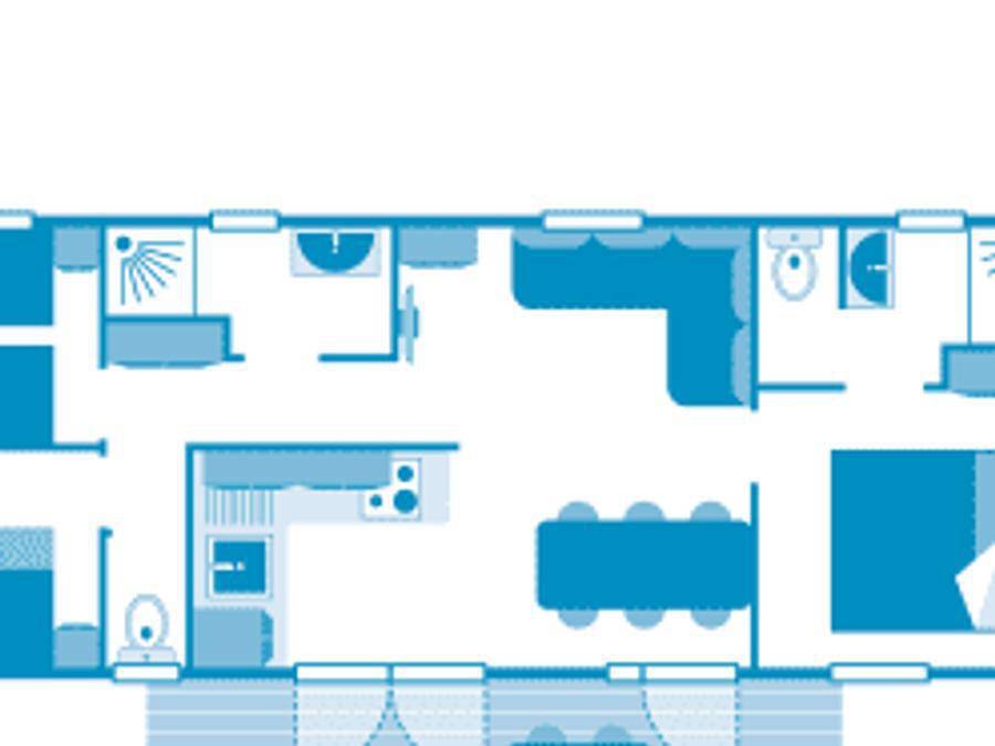 Camping Sandaya Ondres Océan - Mobilhome 6 personas - Cottage 6p 3ch 2Sdb **** in Ondres, Côte d’Argent