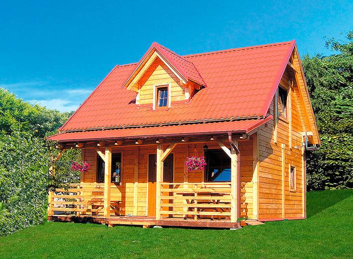 Ferienhaus für 8 Personen, mit Terrasse und Garten sowie Seeblick
