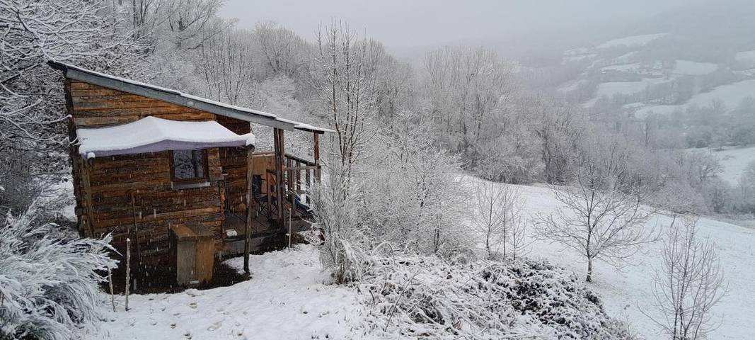 Camping pour 3 personnes, avec Terrasse ainsi que Jardin et Vue
