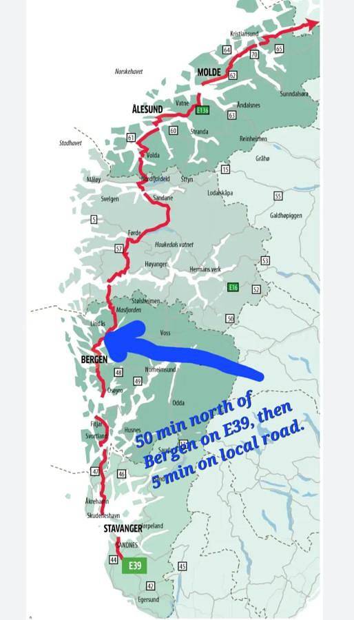 Ferienwohnung für 5 Personen, mit Garten und Ausblick, mit Haustier in Lindås