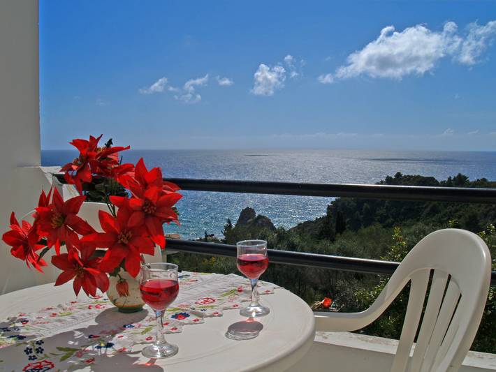 Entire apartment, Studio Apartments on Pelekas Beach with swimming pool and sea view in Pelekas, Corfu