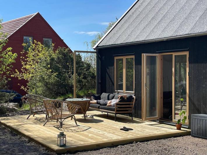Ferienhaus für 5 Personen, mit Terrasse und Garten sowie Ausblick in Bovallstrand