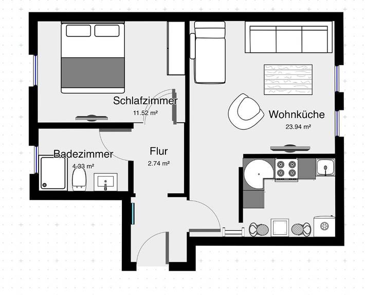 Ferienwohnung für 3 Personen, mit Garten in Büdelsdorf - 3