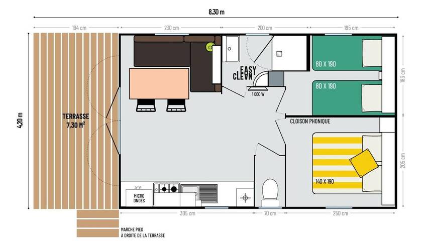 Location de vacances pour 5 personnes, avec jardin ainsi que jacuzzi et piscine dans Plage Sables Blancs - 4