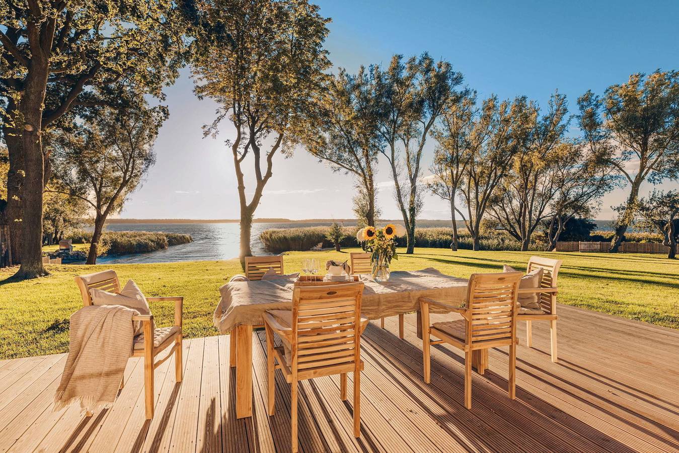 Watermark Usedom - Premium Ferienhaus direkt am Wasser mit eigener Badestelle - Haus Welle in Rankwitz, Usedom