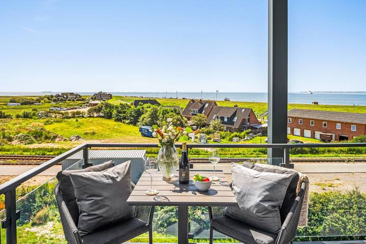 Ganze Wohnung, The View B17 Boje 17 - Meerblick, Sauna, gemein. Waschmaschine, Pkw-Parkplatz in Badestrand Dagebüll, Dagebüll