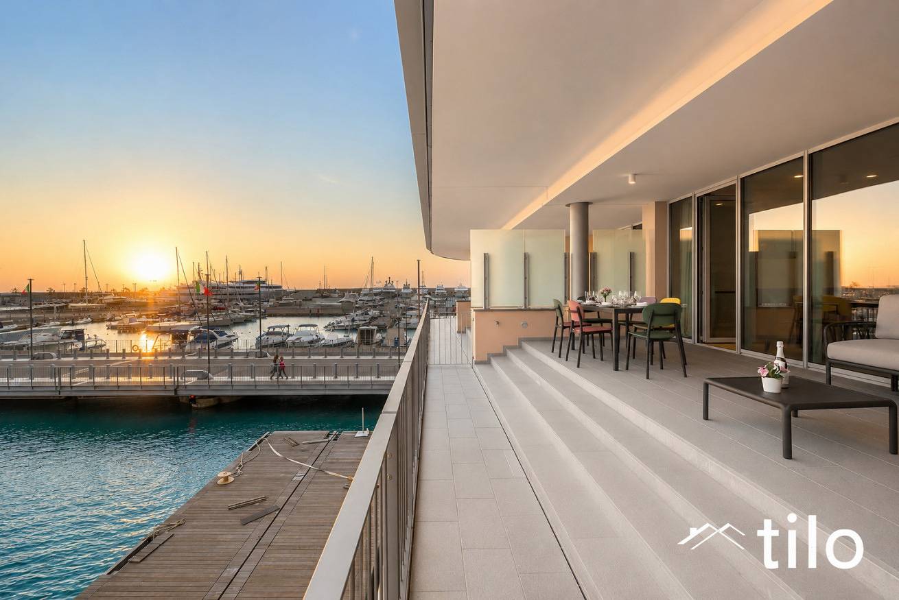 Apartamento entero, Waterfront Lux •1Br •A/C • Gym • Parking • By Tilo in Génova, Riviera Italiana