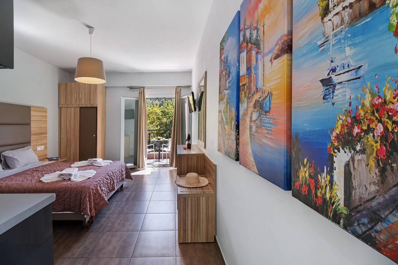 Ganzes Studio, Einzimmerapartment 'Deluxe 2 Erwachsene - A' mit gemeinsamer Terrasse, Wi-Fi und Klimaanlage in Anthousa, Preveza Regionalbezirk