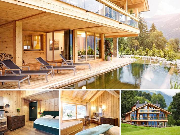 Ferienwohnung für 6 Personen, mit Ausblick und Pool sowie Sauna und Garten, mit Haustier