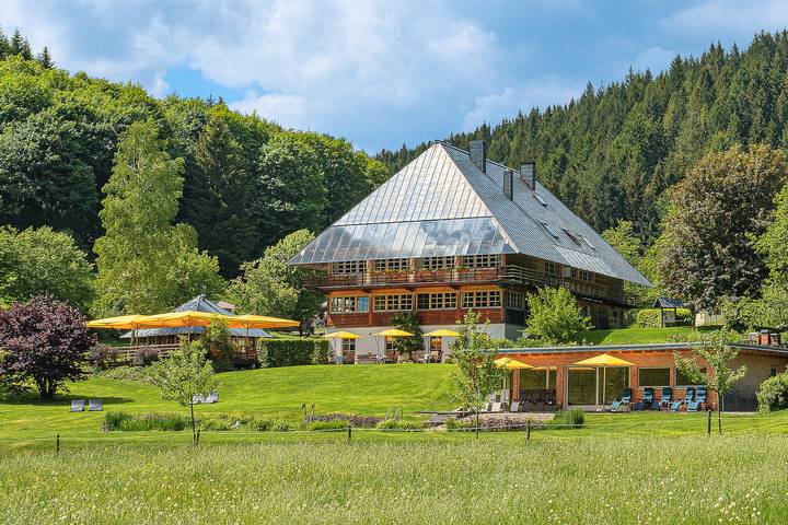 Hôtel pour 4 personnes, avec jardin et piscine ainsi que sauna et balcon, adapté aux familles
