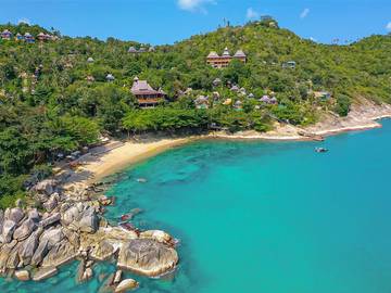 Station pour 2 personnes, avec jardin et vue ainsi que bassin pour enfant et piscine dans Ko Phangan