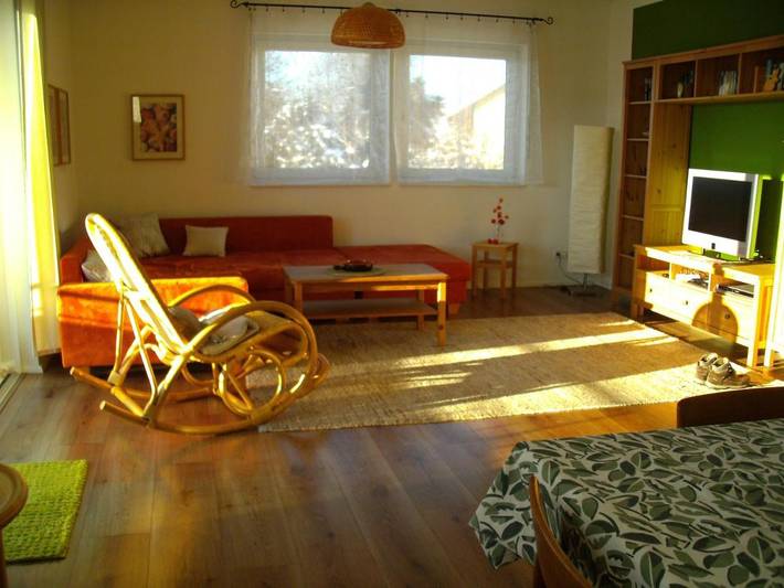 Ferienwohnung für 4 Personen, mit Balkon und Terrasse sowie Ausblick