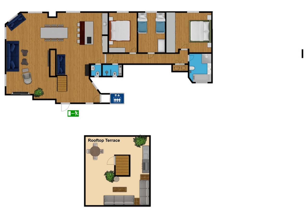 Ganze Wohnung, Zentrales Penthouse mit privater Dachterrasse in Kopenhagen, Hovedstaden