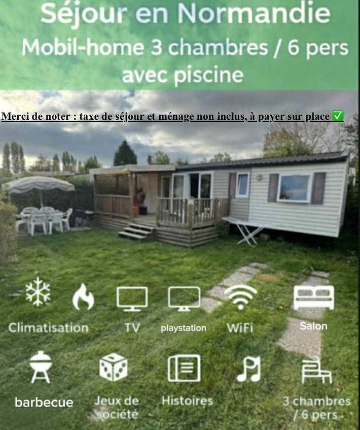 Camping pour 6 personnes, avec Terrasse et Jardin ainsi que Piscine et Vue